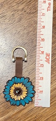 Artisan Made Leather  Sunflower  Purse Decoration