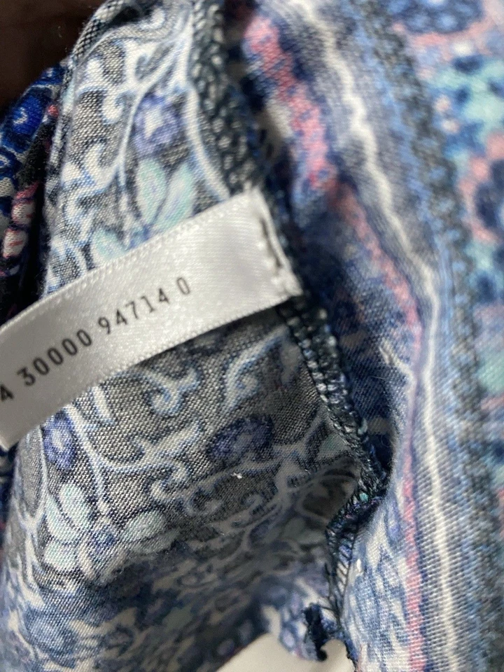 Bobbie Brooks Tank Top Womens Large Black Boho Quilt Look Jersey Swing Lace Trim - Image 4 of 4