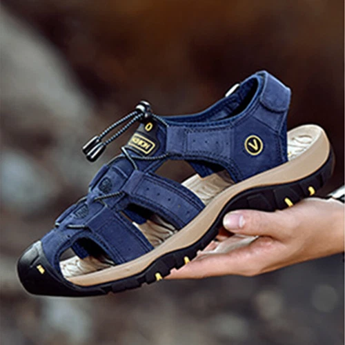 Sandalias de senderismo aventurero para hombre punta cerrada al aire libre playa deporte pesca zapatos - Imagen 24 de 69