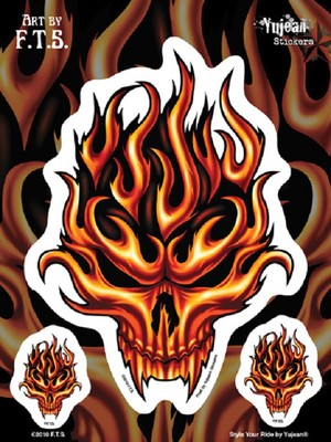 FLAMING SKULL 7