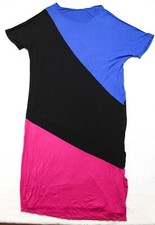 Love In Women's Color Block Short Sleeve Maxi Dress Blue/Black/Pink