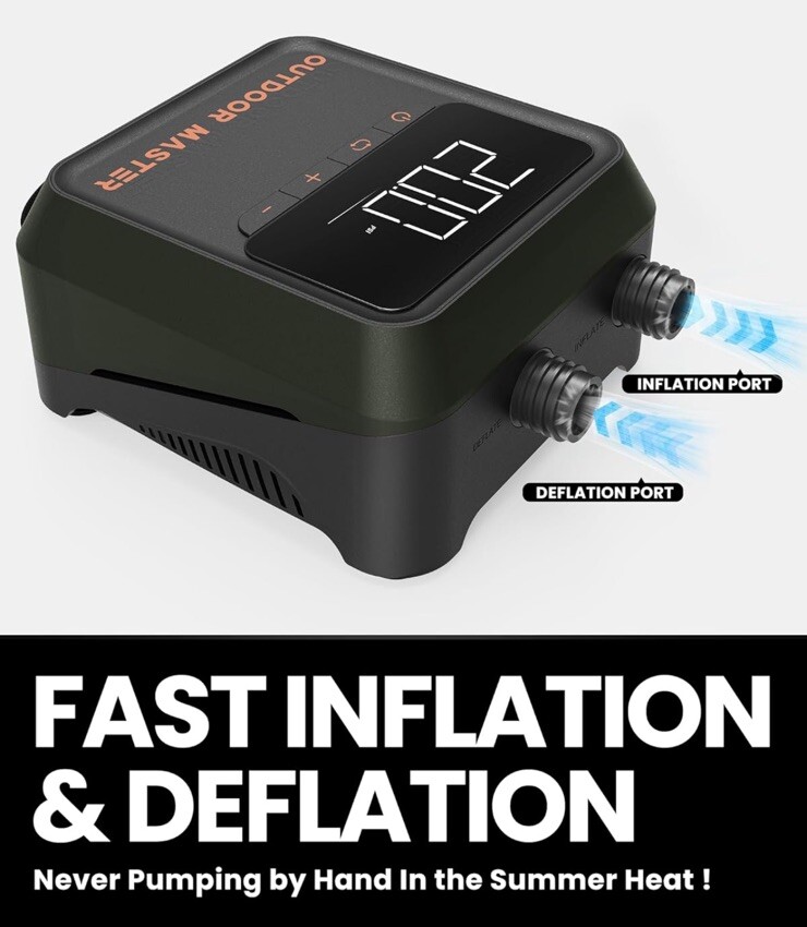 OutdoorMaster 20PSI High Pressure SUP Air Pump, The Cachalot
