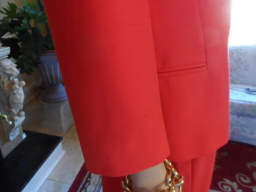 Istante Vesace Red Wool Skirt-Jacket Suit Size IT 40- US 4 - Picture 12 of 24