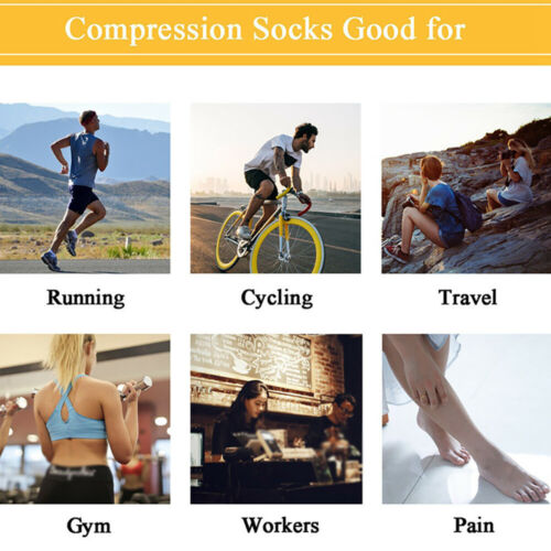Compression Socks Knee High Stockings Leg Support Calf Sleeves Sports Men Women - Picture 18 of 50