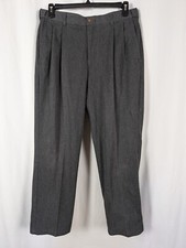 Farah Men's Vintage Gray Pleated Front Dress Pants Cotton Polyester Blend 36x30