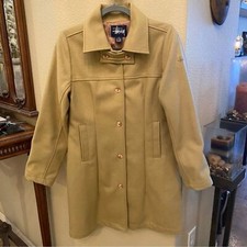 Vintage Stussy Women Beige Wool Blend Coat Size Medium