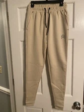 NWT Men’s Raw Gear Pro Tech Track Light Taupe Tan Jogger Pants Size Small