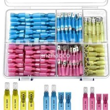 140x Waterproof Heat Shrink Spade Wire Connectors Electrical Crimp Terminals US