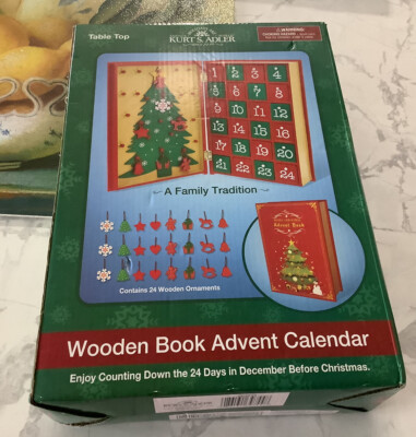 Kurt Adler D3045 11" Wooden Christmas Advent Calendar Book for sale online  | eBay