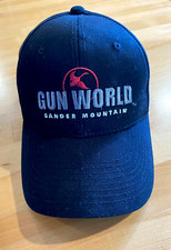 Vintage GUN WORLD GANDER MOUNTAIN Embroidered Hat Black Clasp Strapback
