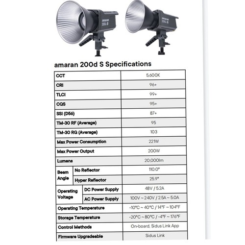Aputure Amaran 200D S 200W luce da studio 5600K illuminazione fotocamera video - Imagen 3 de 11