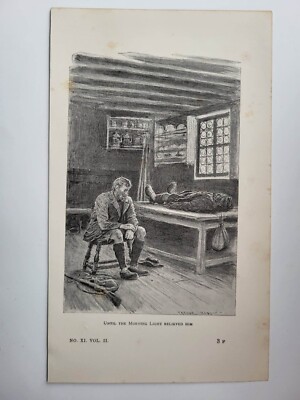 Antiker Druck 1896 Bis das Morgenlicht ihn erleichterte
