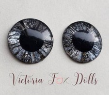 Blythe Doll Glitter Eyechips Metallic Gray Eye Chips 14mm Custom Furby Ooak Bjd