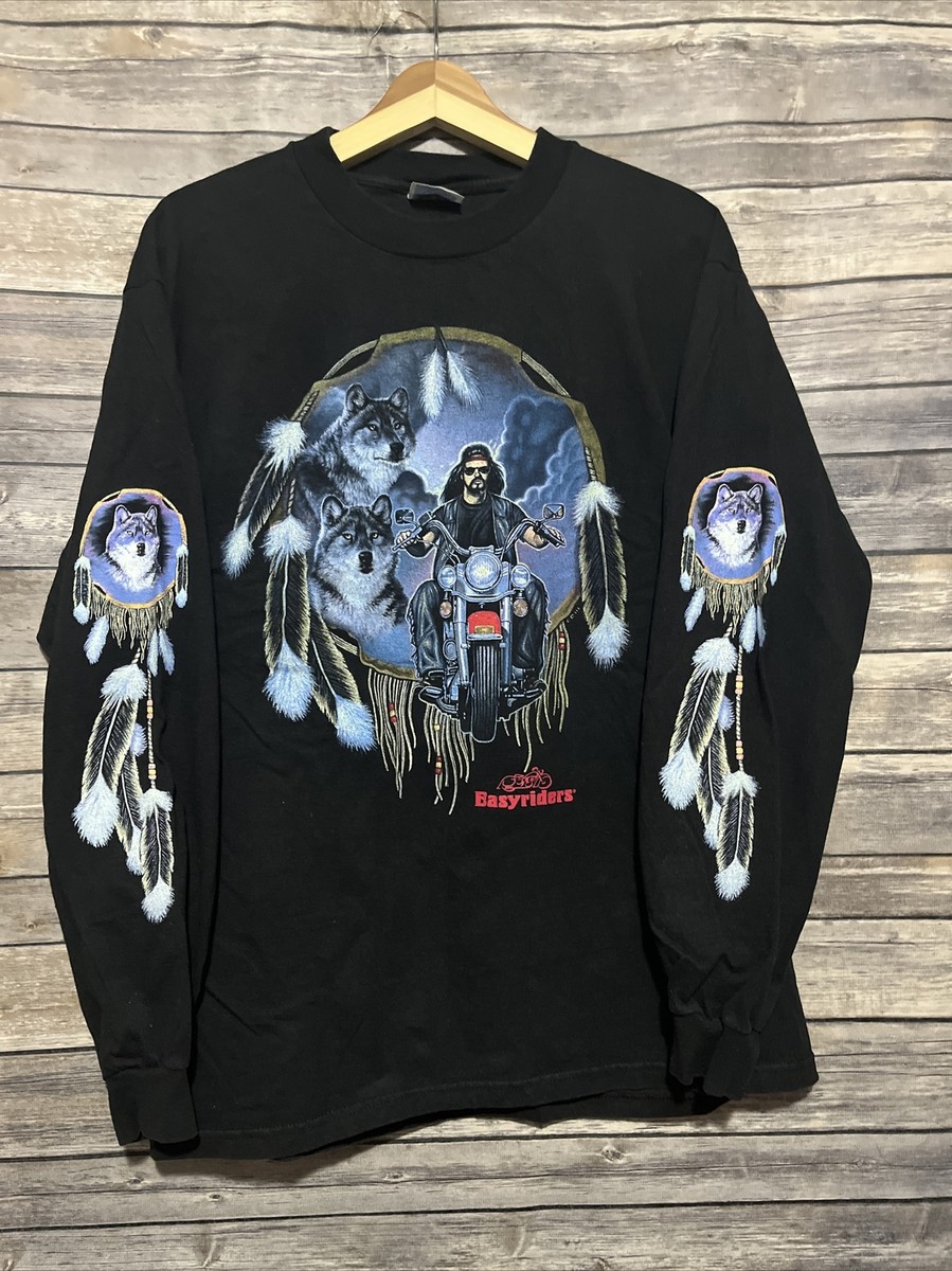 Vintage 90s EASYRIDERS Dream catcher and Wolf T shirt size