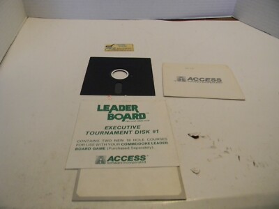 VTG COMMODORE 64/128 LEADER BOARD GAME DISK W/MANUAL USED UNTESTED