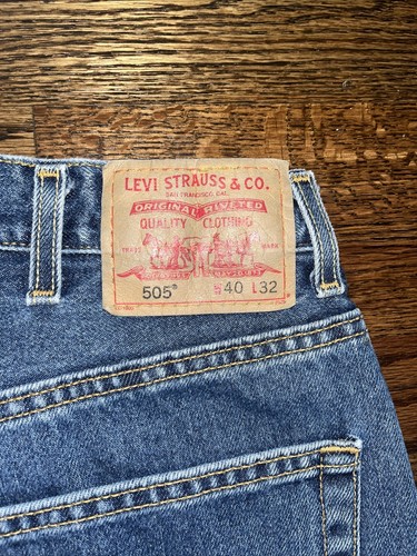 Levis 505 Denim Jeans Mens 37x30.5 Regular Fit Straight Leg - Picture 12 of 12