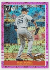 2019 Donruss Highlights Pink Fireworks #H4 James Paxton Baseball Card Mariners