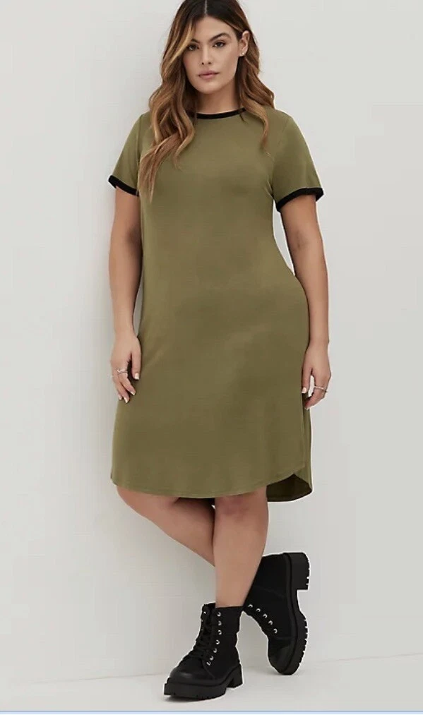 Torrid MINI SUPER SOFT TEE SHIRT DRESS Green Size 0 12 L eBay