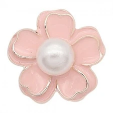 Snap Jewelry Pearl Flower Rose Gold Base 18-20mm Fits Ginger Charm Accessories