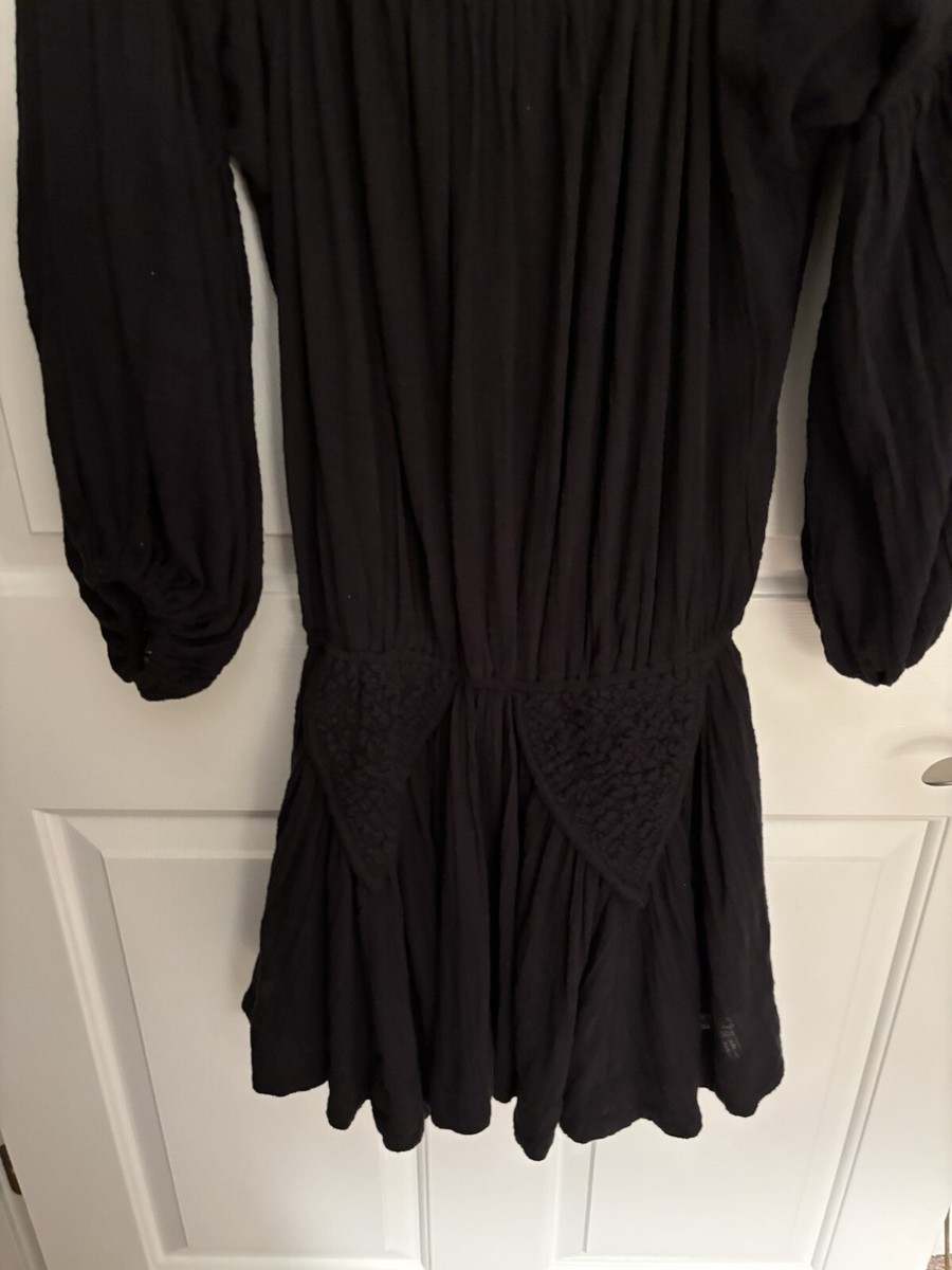free people gaia mini dress Free People Black Noir Gaia Mini Dress, Women's Sz XSmall **Runs Large