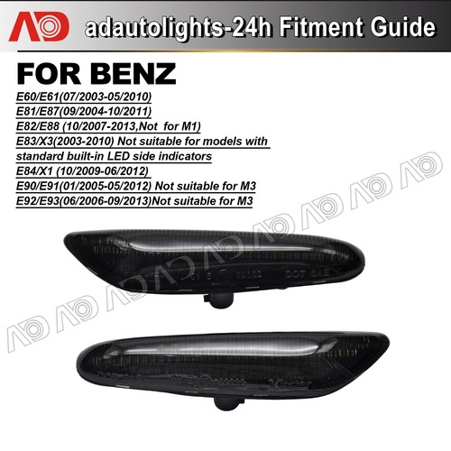 For BMW E60 E61 E82 E88 E90 E91 E92 E93 Sequential LED Side Marker Lights Smoked - Picture 10 of 11