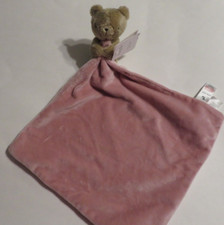 NWT Tu Sainsburys Pink Teddy Bear security Comforter Blankie Blanket RARE