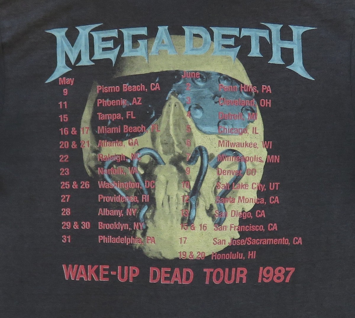 Megadeth Vintage T Shirt 1987 Peace Sells Tour Dates Vic Dove Logo