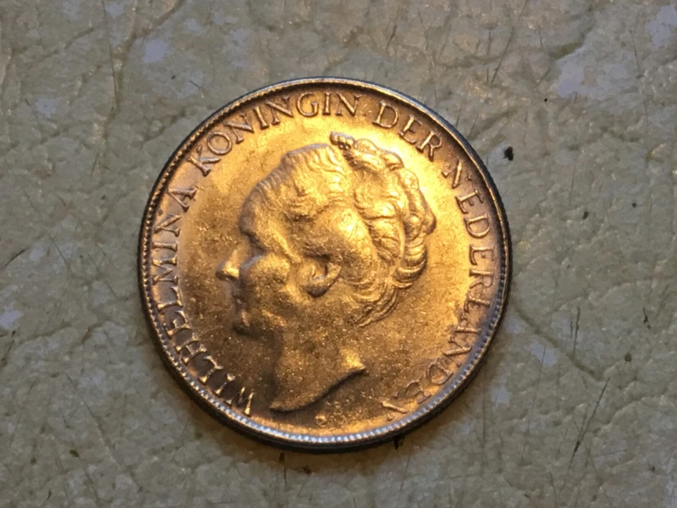 WW2 1943 NETHERLANDS Kingdom QUEEN WILHELMINA Old Silver 2 1/2 Gulden Coin - Image 2 of 4