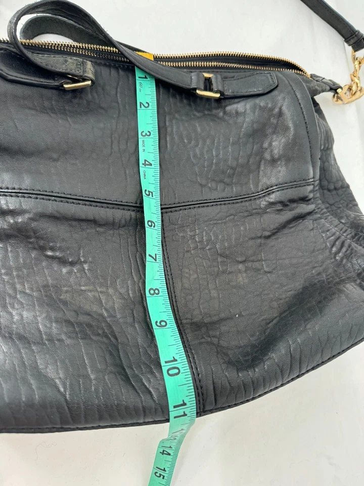 De Colección Michael Kors Negro Lujoso Cuero Guijarro Dorado Tachuelas Bolso de Mano Foto 3 de 4