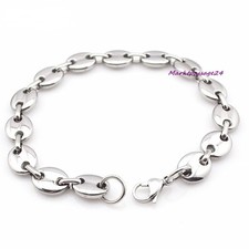 Steg Panzerkette Bohnenkette Massiv Edelstahl 18-100 Schiffsankerkette Halskette