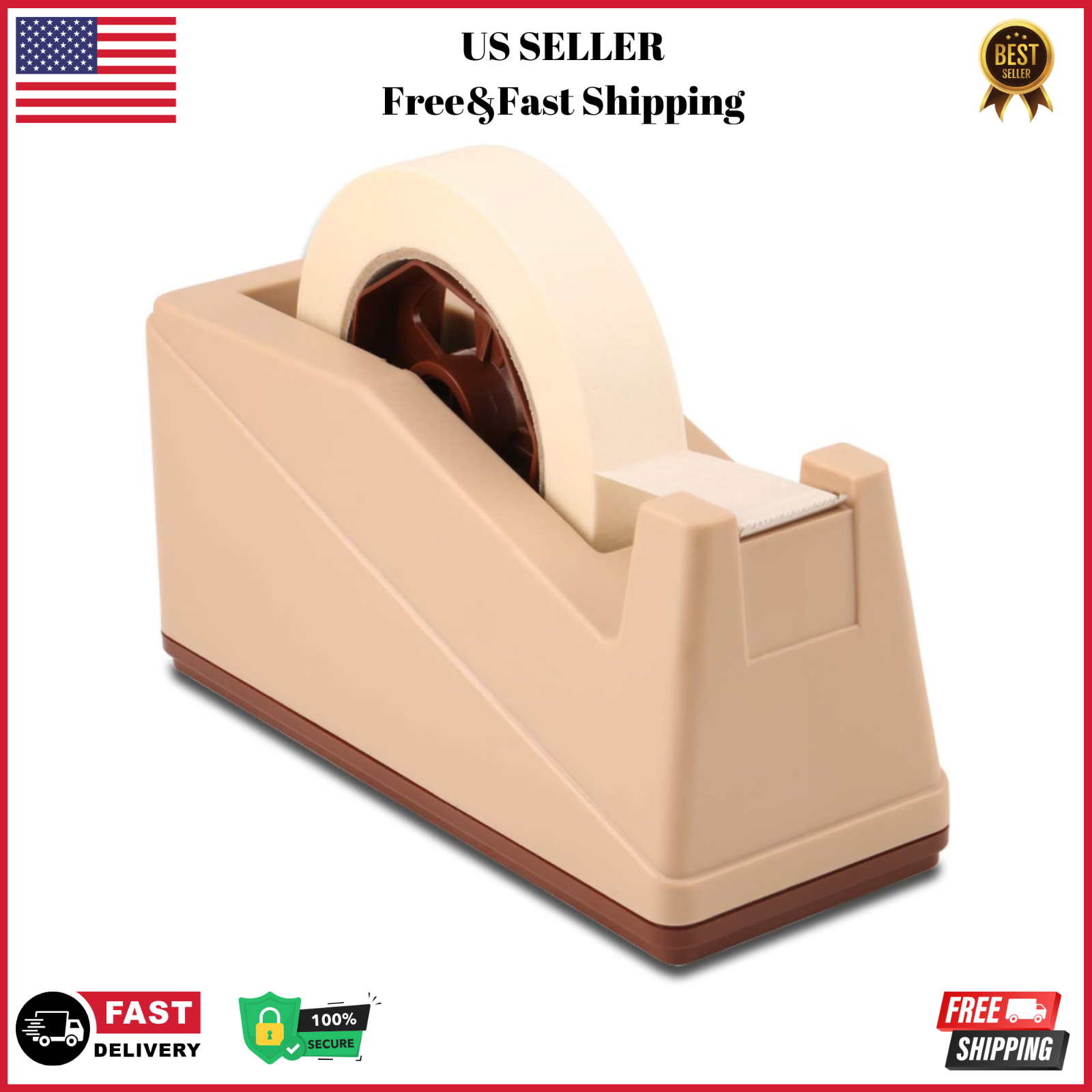 Desktop Tape Dispenser with 3-Inch Core for Masking & Heat Tape  -image