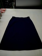 Koret Vintage 70's 80s Solid Blue Elastic Waist Skirt A-Line Made in USA Size 18