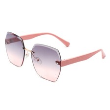 Oversized Retro Square Fashion Sunglasses - Geometric Rimless Unisex Sun Glasses