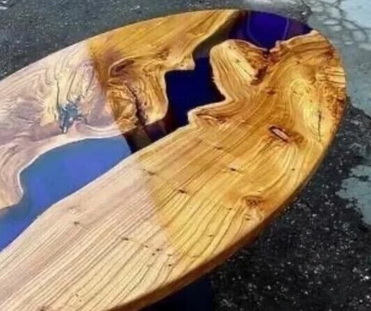 Epoxy Table Top, center Table Epoxy Resin River Table, Natural Wood Boat Table - Image 4 of 4