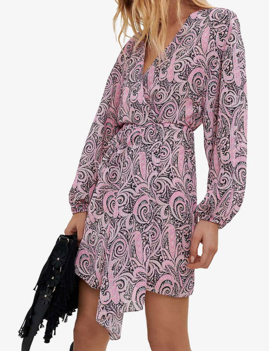 strapless open back dress MAJE Pink Lace Detaill Drop Waisted Dress Sz1 UK 8 – Reliked main image 1
