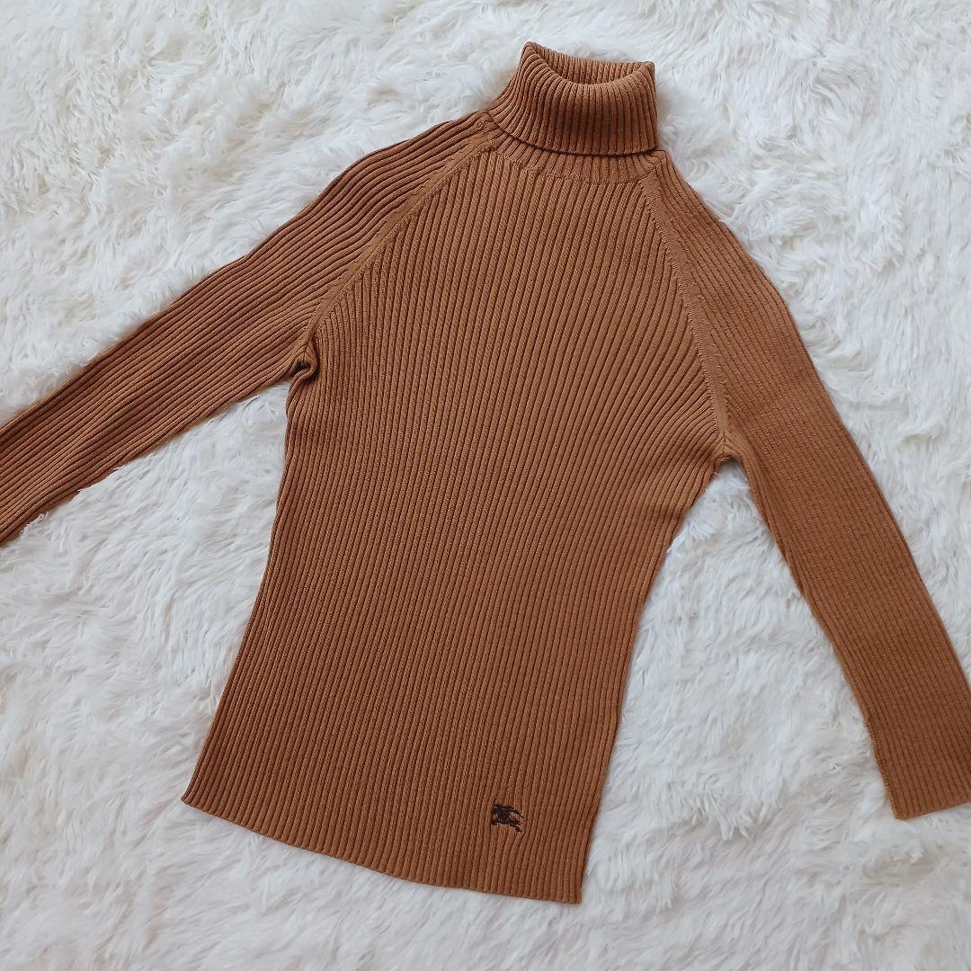 Burberry Blue Label Turtleneck Knit Ribbed Sweater Size 38 New