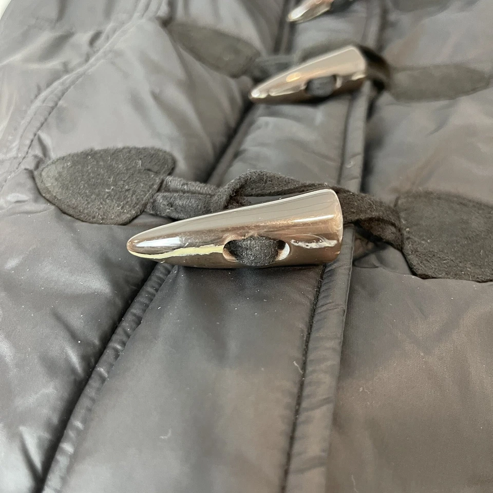 Chaleco Orvis para mujer pequeño de nailon acolchado exterior palanca cuerno botones forrado negro OA Foto 4 de 4