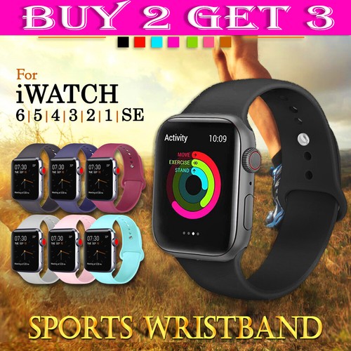 For Apple Watch Series 6 5 4 3 2SE Silicone iWatch Strap Wristband  38/40/42/44mm | eBay