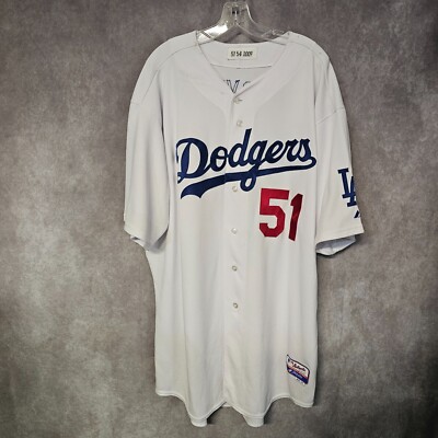 2009 Majestic Authentic  LA Dodgers Jonathan Broxton 51 Game Worn Jersey 54 +2