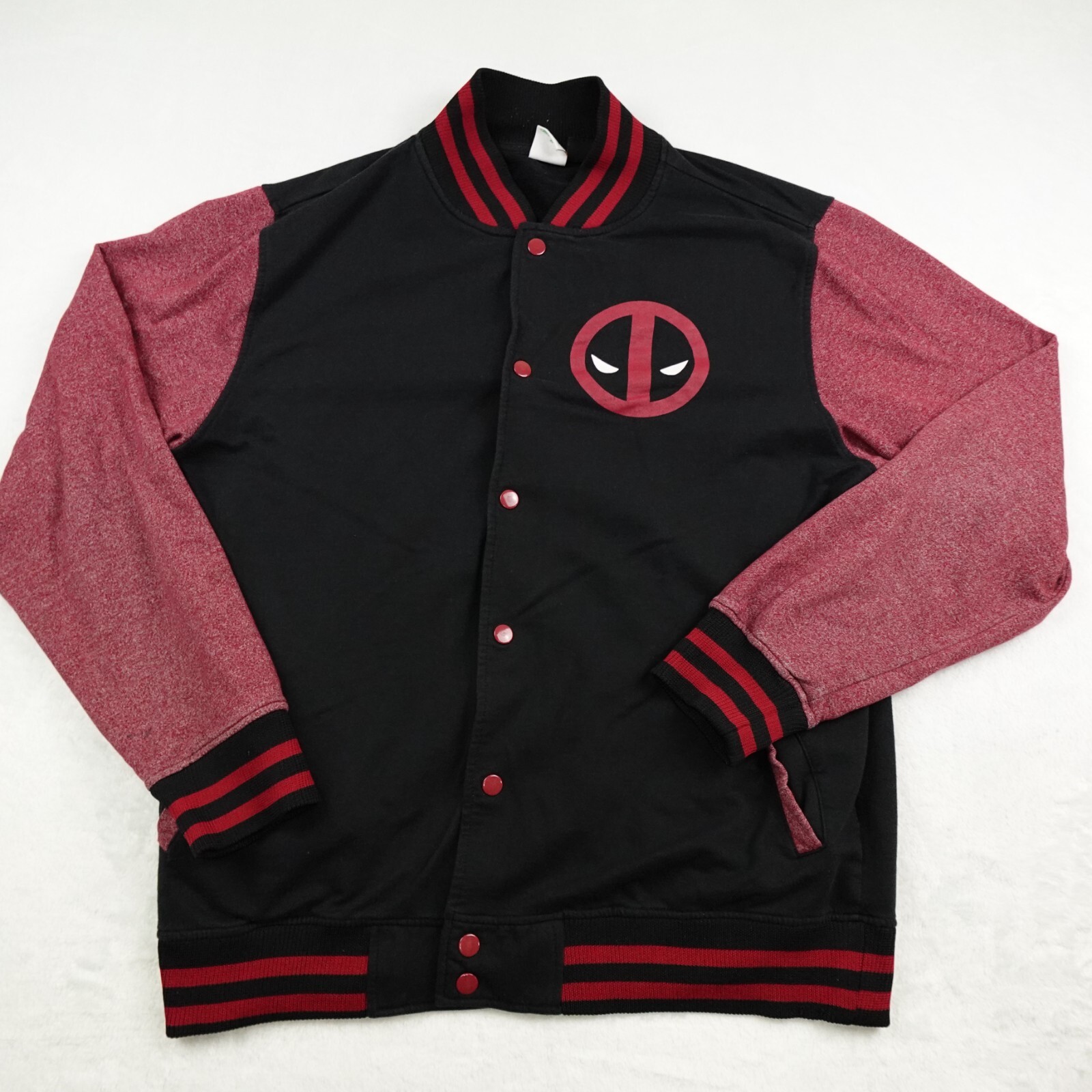 Marvel Deadpool Varsity Jacket Men Large Black Re… - image 1