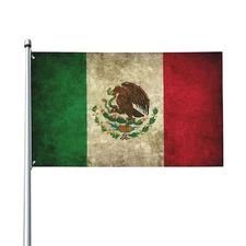 Mexican American Flag Mexico Flag 3x5 Ft Double Sided Print Flag Mexico Decor...
