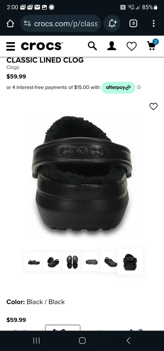 Afterpay crocs sales
