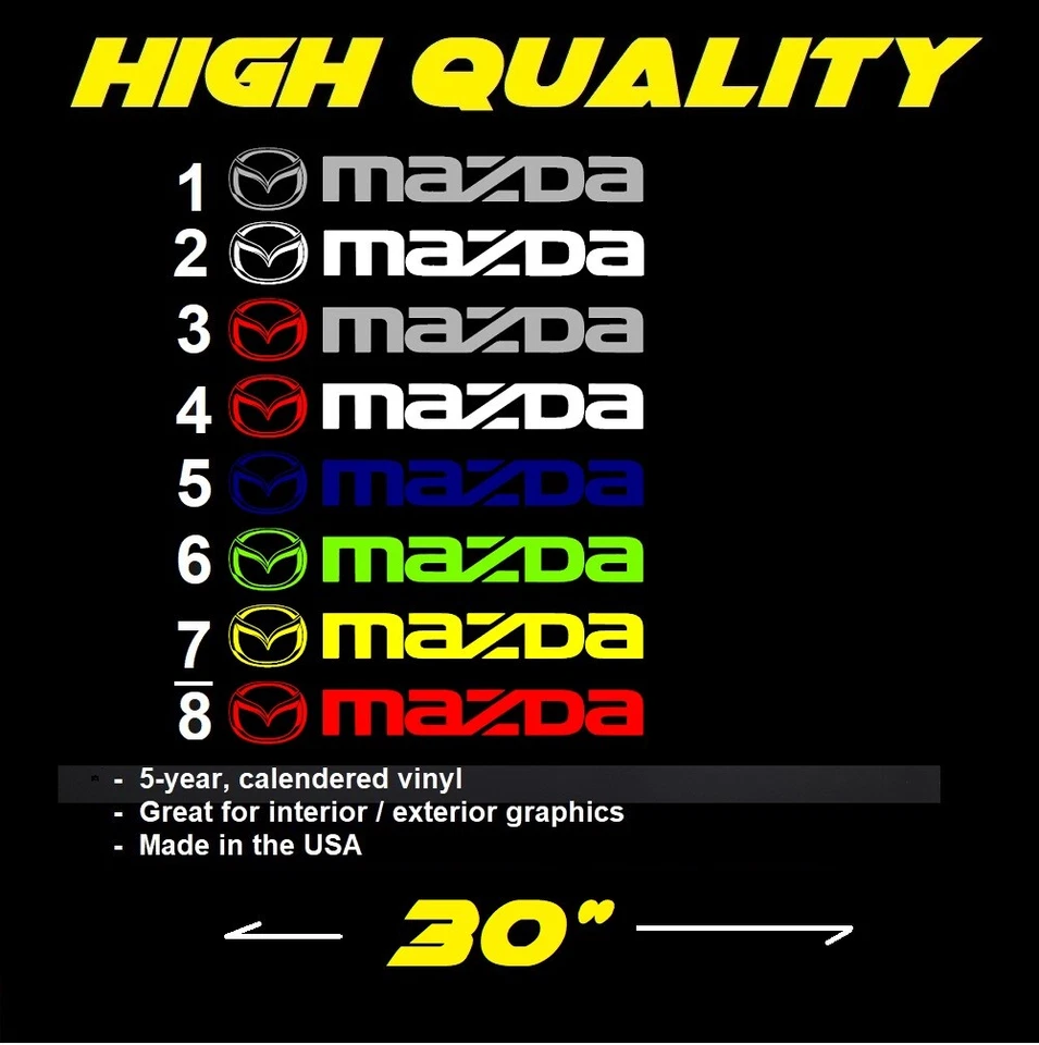 MAZDA 3 6 CX-9 Logo Parabrisas Banner Vinilo Deporte Premium Calcomanía Carreras Pegatina Foto 2 de 4