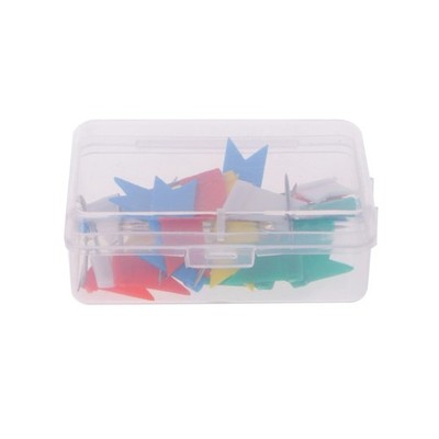 30PCS Flag Marker Shape Map Pins Cork Notice Board Push Pin Assorted Office Home