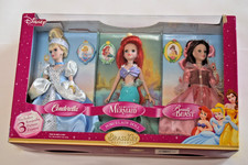 BrassKey Keepsakes Disney Princess Porcelain Collector Doll Set of 3 New