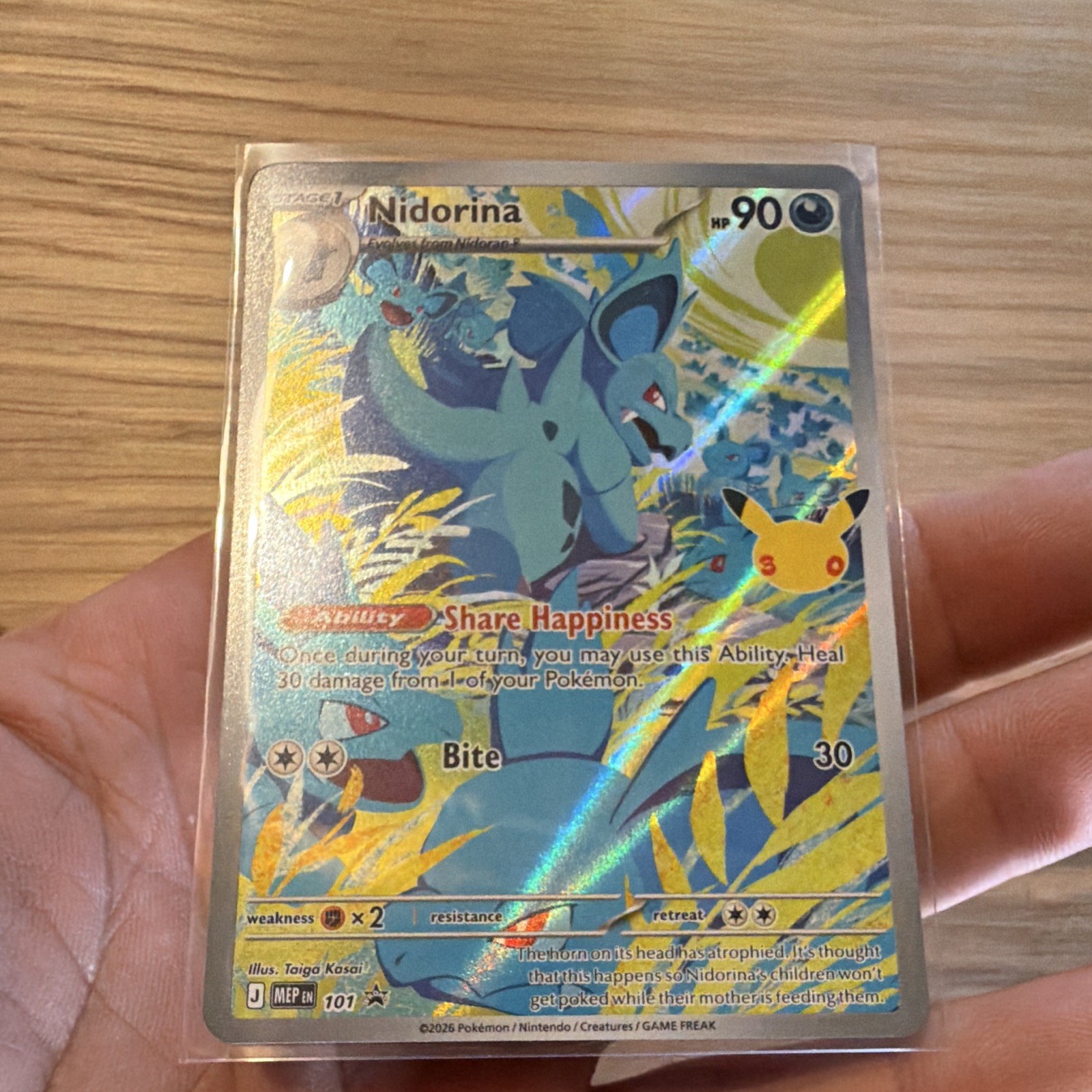Promo 30th Celebration Pokemon Card Nintendo TCG 2026 Nidorina Holo English 