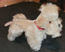 Vintage Steiff German Snobby Poodle Jointed Mohair Collectible Dog Ear Button