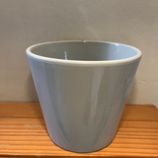 Small Indoor Outdoor Planter Plant Pot Ceramic Grey Small Flake Of Paint