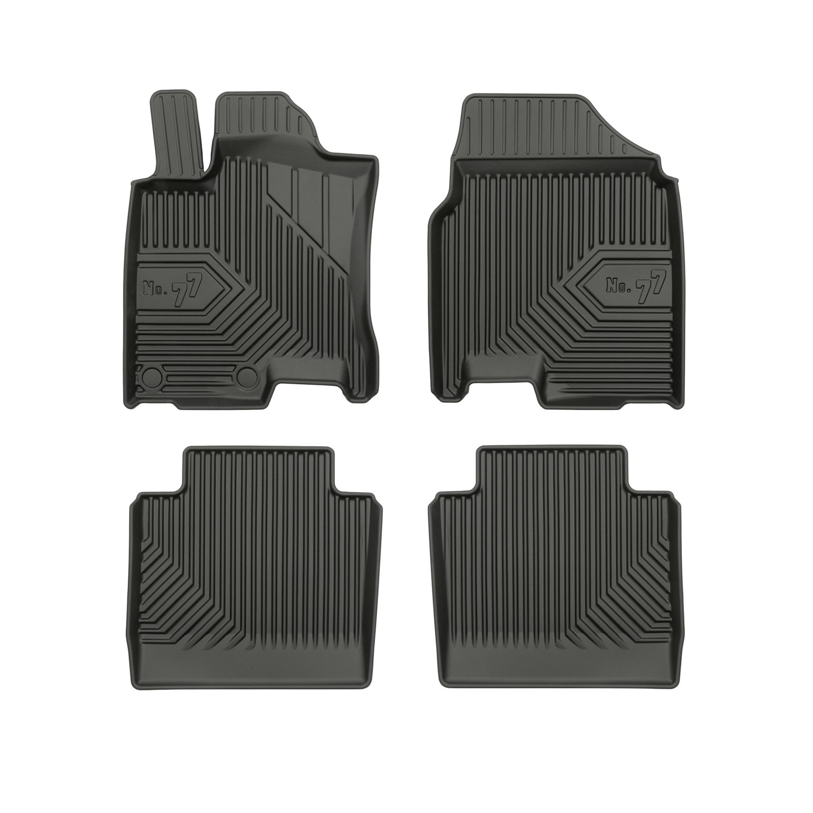 Tapis de sol voiture Nissan Qashqai+2 I en élastomère TPE premium noir sur mesure