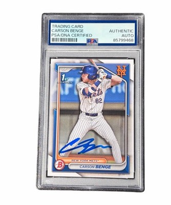 Carson Benge Signed 1st Bowman Paper Auto Card New York Mets 